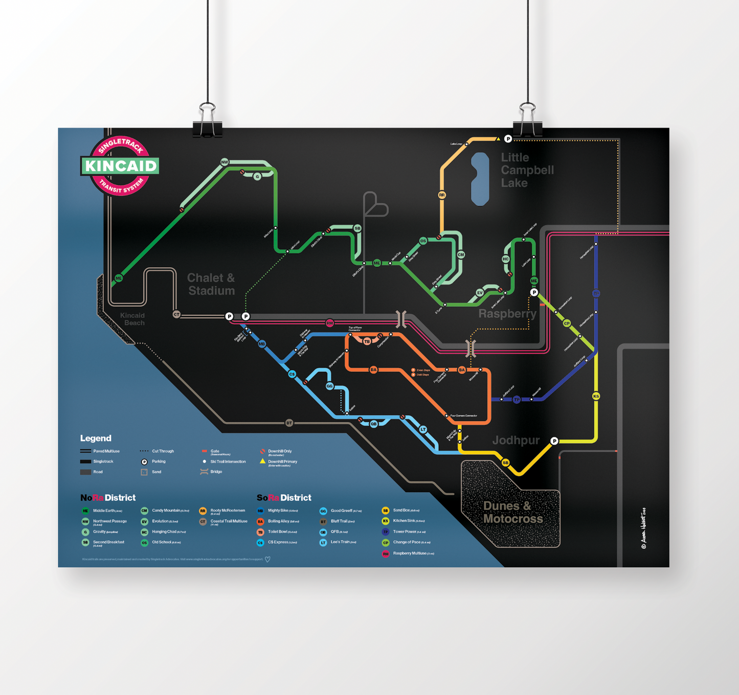 24"x18" Singletrack "Transit System" Poster