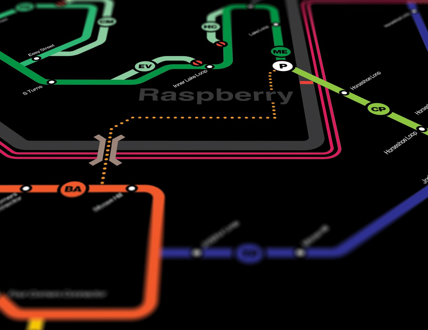 24"x18" Singletrack "Transit System" Poster