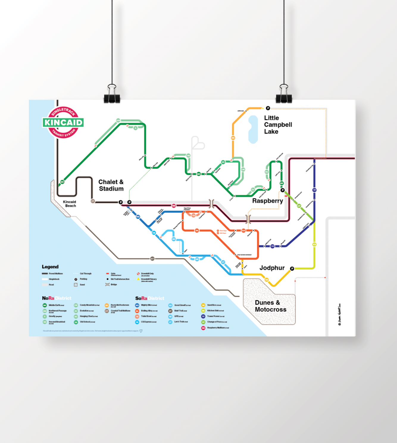 24"x18" Singletrack "Transit System" Poster