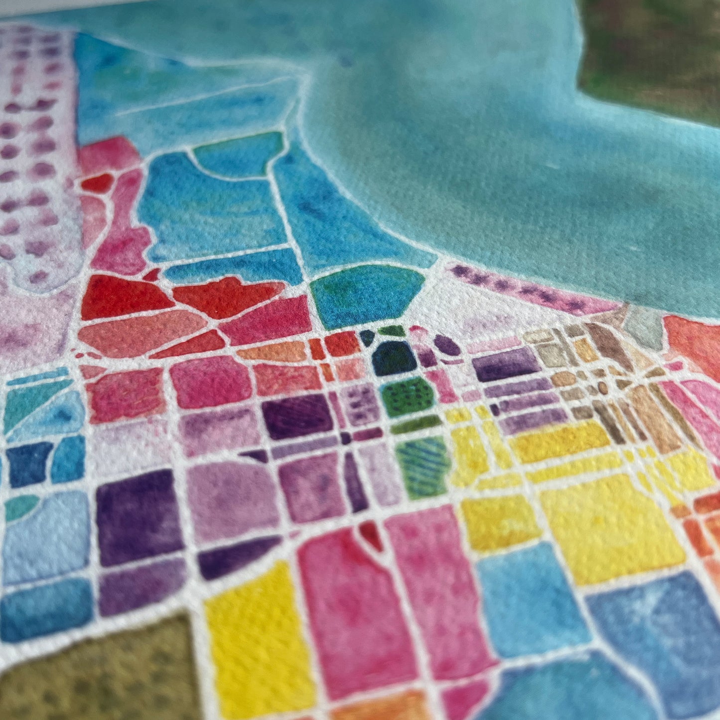 Anchorage Neighborhood Watercolor Map