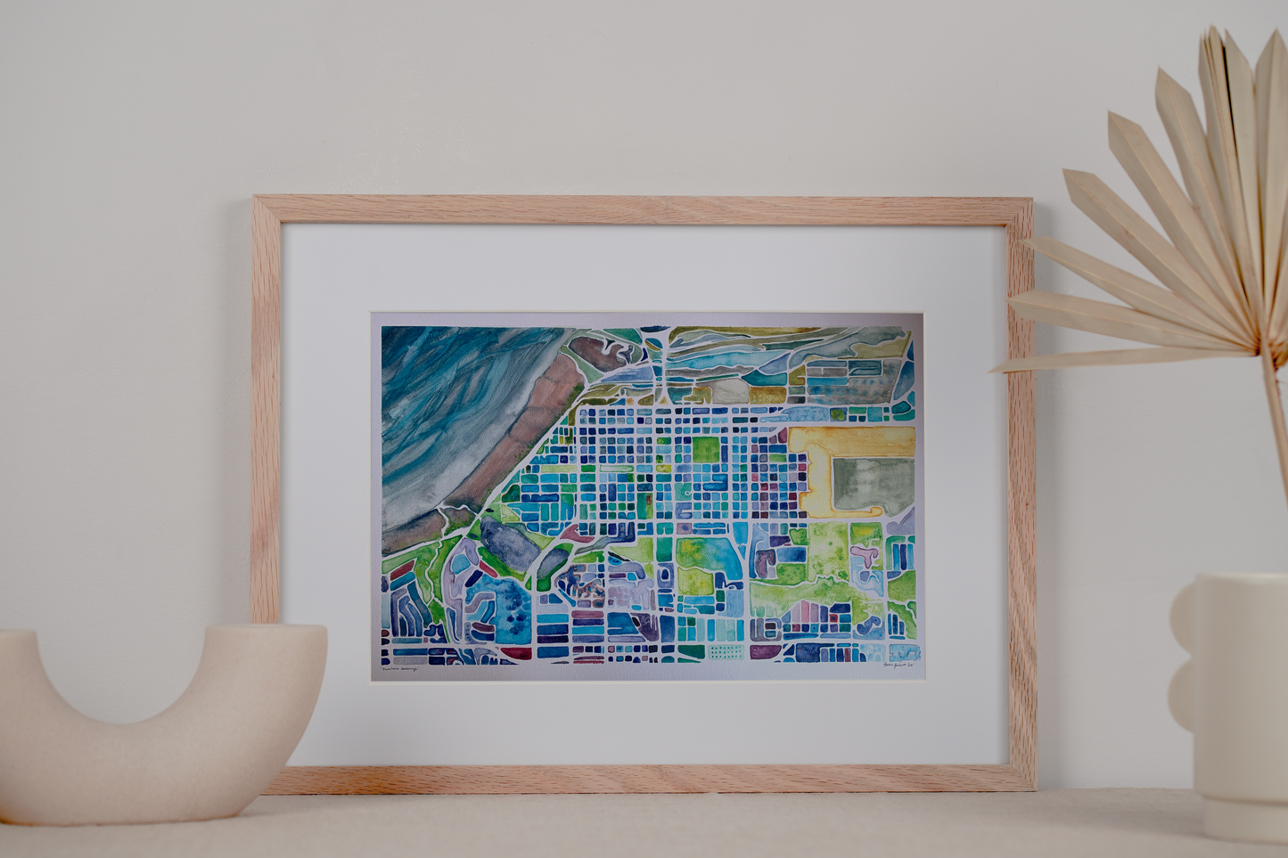 18x12" "Downtown Anchorage" Watercolor Map