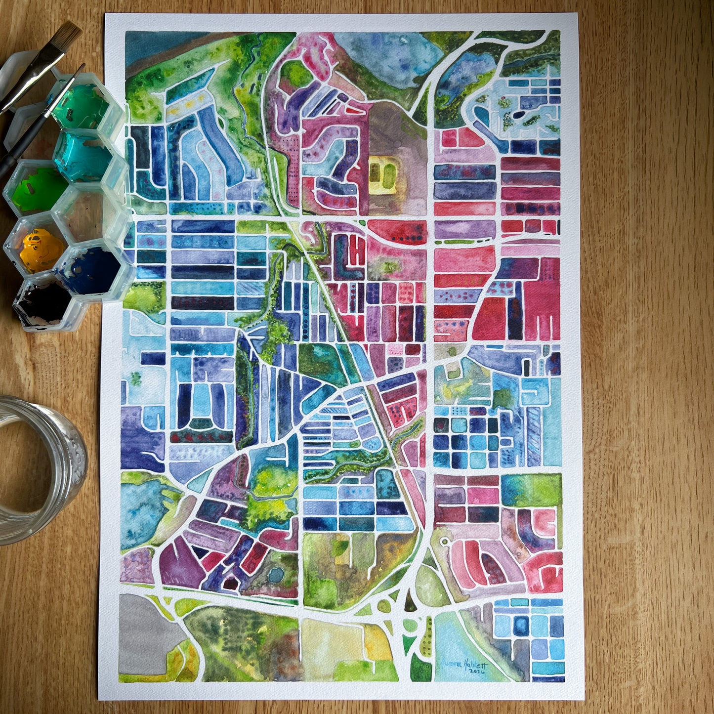 Spenard Watercolor Map