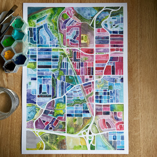 Spenard Watercolor Map