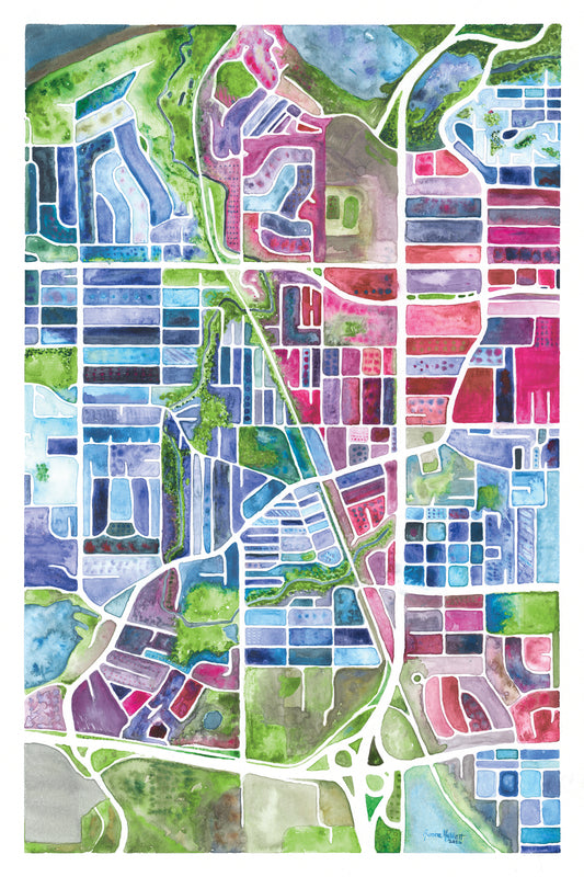 Spenard Watercolor Map