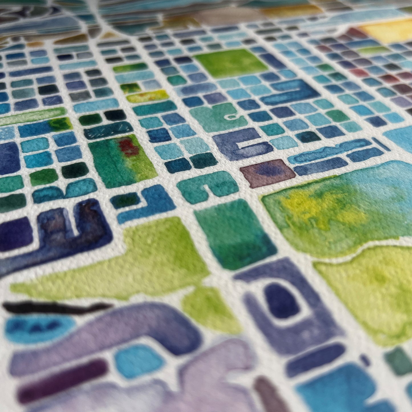 Downtown Anchorage Watercolor Map