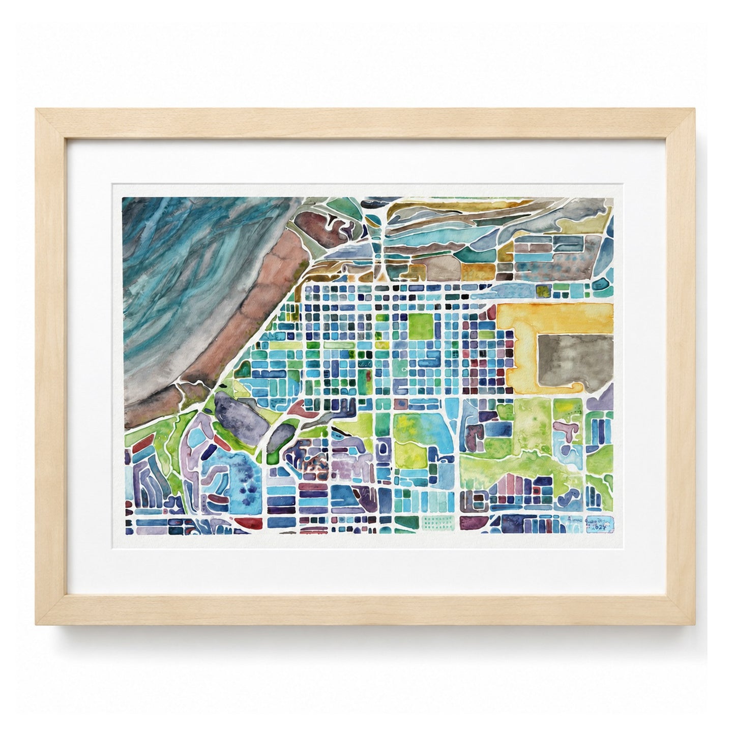 Downtown Anchorage Watercolor Map